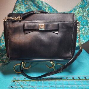 Kate Spade Montford Park Angelica Bow Crossbody Black Smooth Leather Handbag